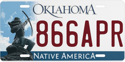 OK license plate 866APR