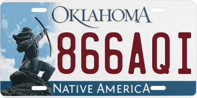 OK license plate 866AQI