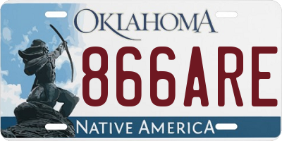 OK license plate 866ARE