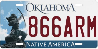 OK license plate 866ARM