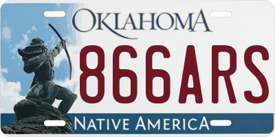 OK license plate 866ARS