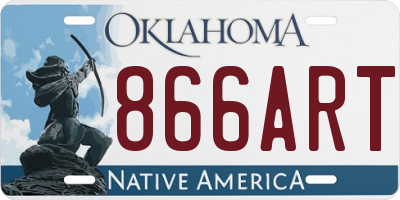 OK license plate 866ART