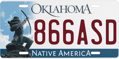 OK license plate 866ASD