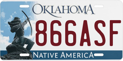 OK license plate 866ASF