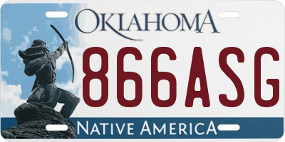 OK license plate 866ASG