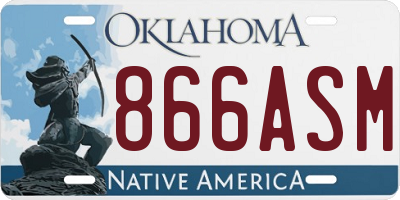 OK license plate 866ASM