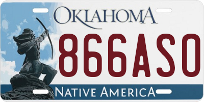 OK license plate 866ASO