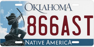 OK license plate 866AST