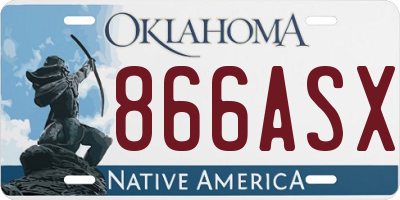 OK license plate 866ASX