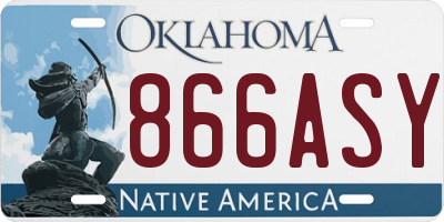OK license plate 866ASY