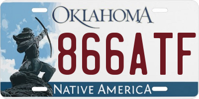 OK license plate 866ATF