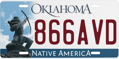 OK license plate 866AVD