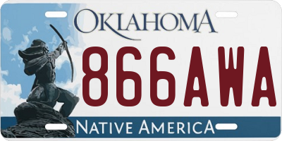 OK license plate 866AWA