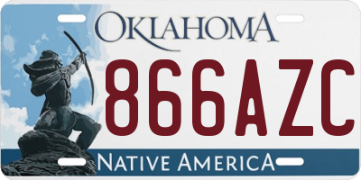 OK license plate 866AZC