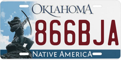 OK license plate 866BJA