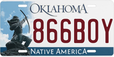 OK license plate 866BOY
