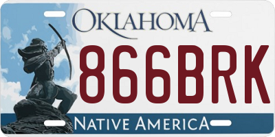 OK license plate 866BRK