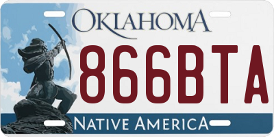 OK license plate 866BTA