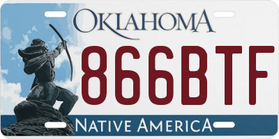 OK license plate 866BTF