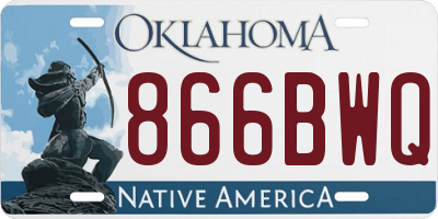 OK license plate 866BWQ