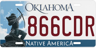 OK license plate 866CDR