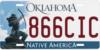 OK license plate 866CIC