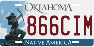 OK license plate 866CIM