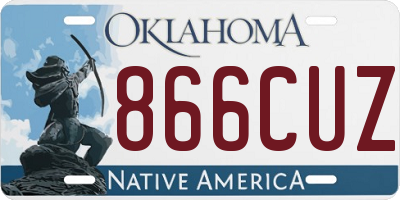 OK license plate 866CUZ