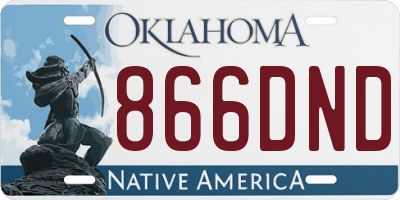 OK license plate 866DND