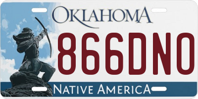 OK license plate 866DNO