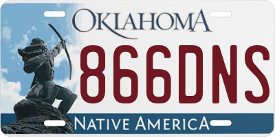 OK license plate 866DNS