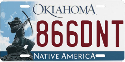OK license plate 866DNT