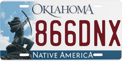 OK license plate 866DNX