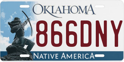 OK license plate 866DNY