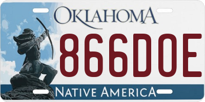 OK license plate 866DOE