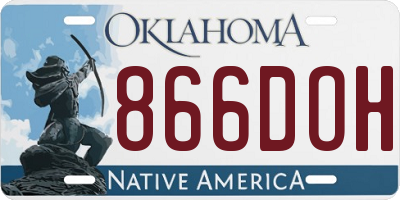 OK license plate 866DOH
