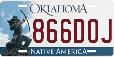 OK license plate 866DOJ