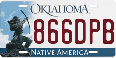 OK license plate 866DPB