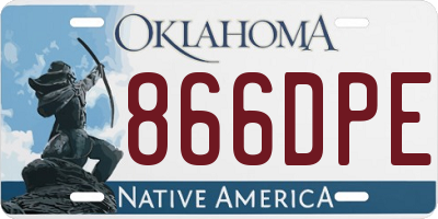 OK license plate 866DPE