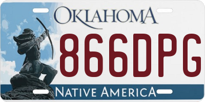 OK license plate 866DPG