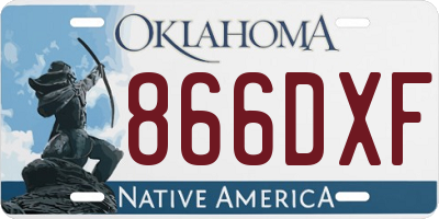 OK license plate 866DXF