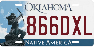 OK license plate 866DXL