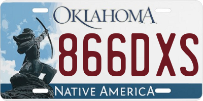 OK license plate 866DXS