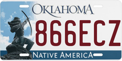 OK license plate 866ECZ