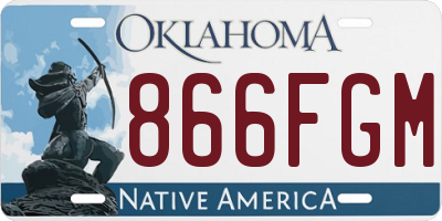 OK license plate 866FGM