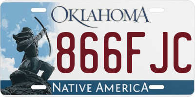 OK license plate 866FJC