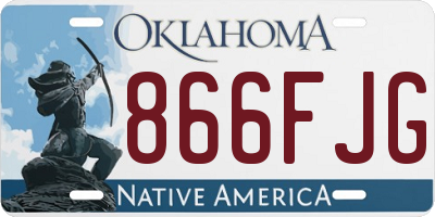 OK license plate 866FJG