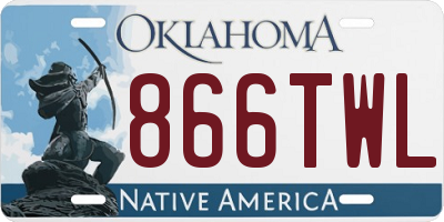 OK license plate 866TWL