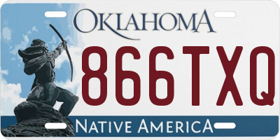 OK license plate 866TXQ