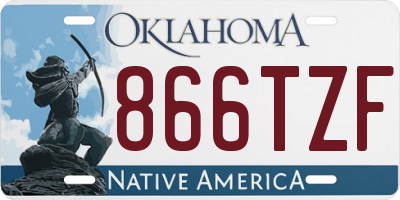 OK license plate 866TZF